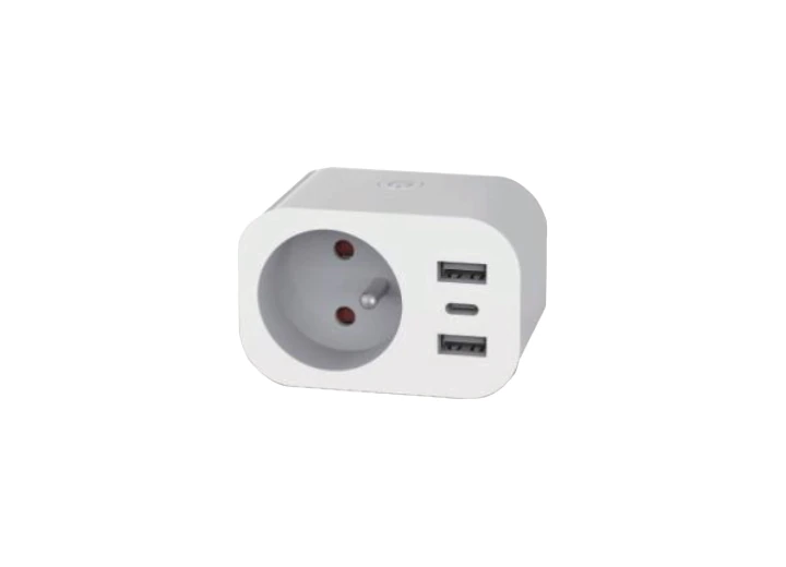 Metering French plug with USB-A and USB-C, supplier catalogue image