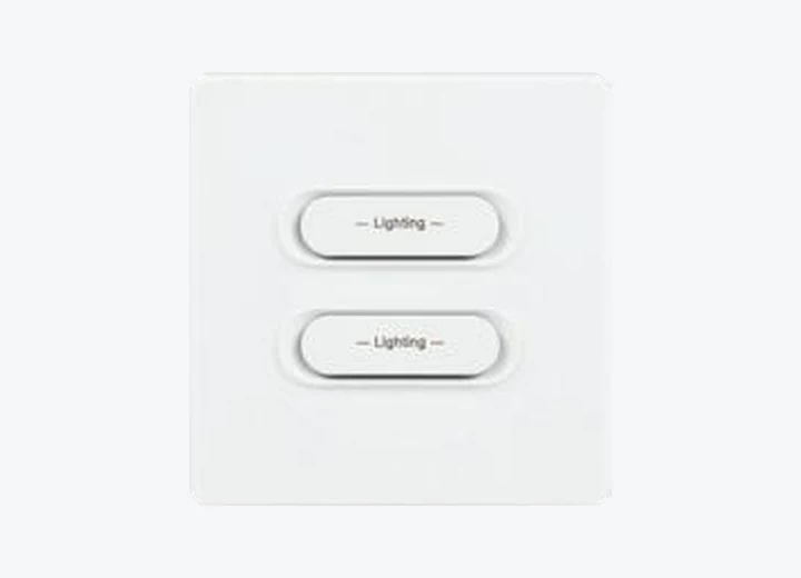 R1 2-gang smart light switch, supplier catalogue image