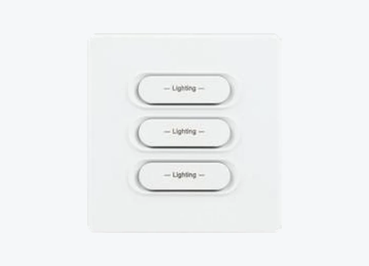 R1 3-gang smart light switch, supplier catalogue image